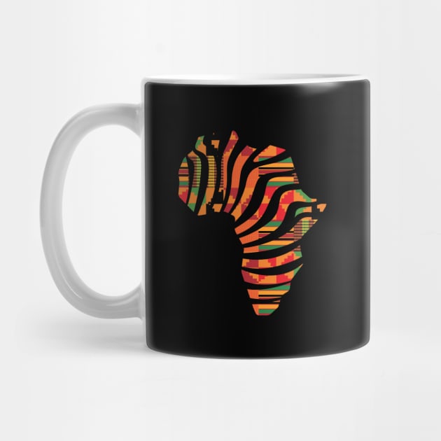 Kente, Africa Map with Stripes, Ghana Pattern by kentevibes